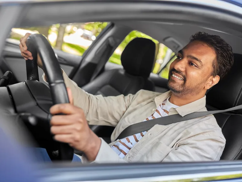 Ride-hailing driver at the wheel of a car